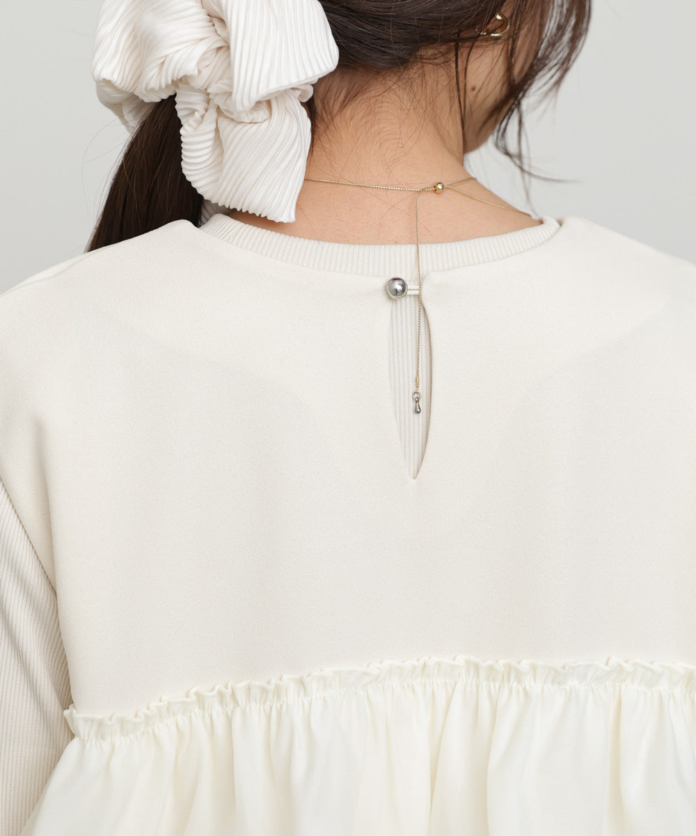 【選べるサイズ/イージーケア】ティアードベスト+パンツSET【イージージョーゼットシリーズ】