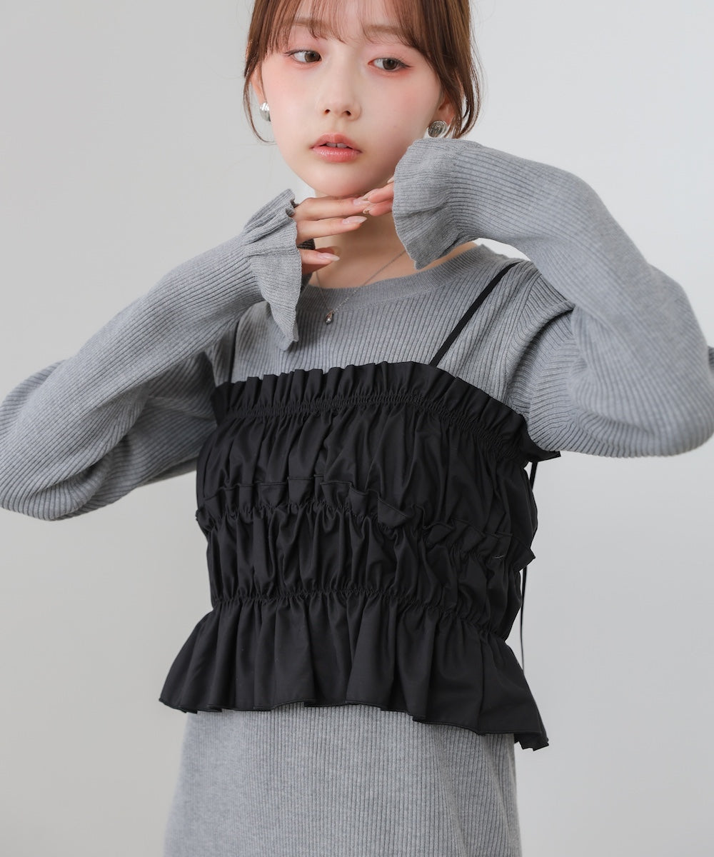 選べるサイズ展開】ビスチェSETニットワンピース – Bab