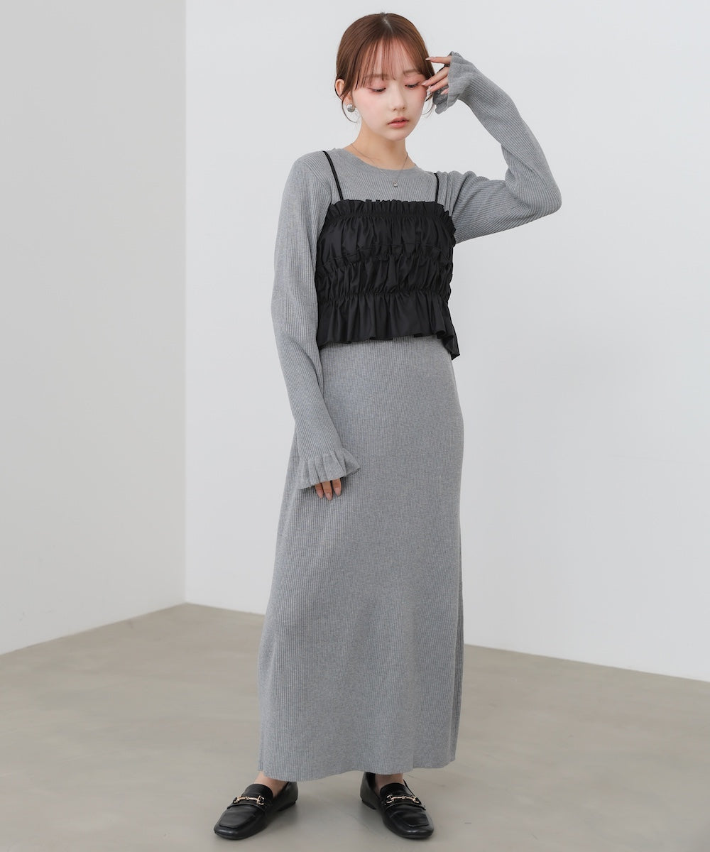 【選べるサイズ展開】ビスチェSETニットワンピース