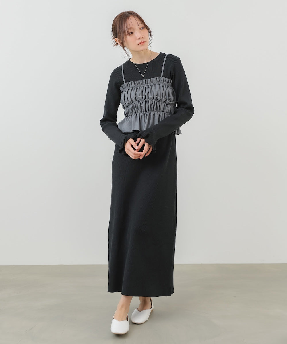 【選べるサイズ展開】ビスチェSETニットワンピース