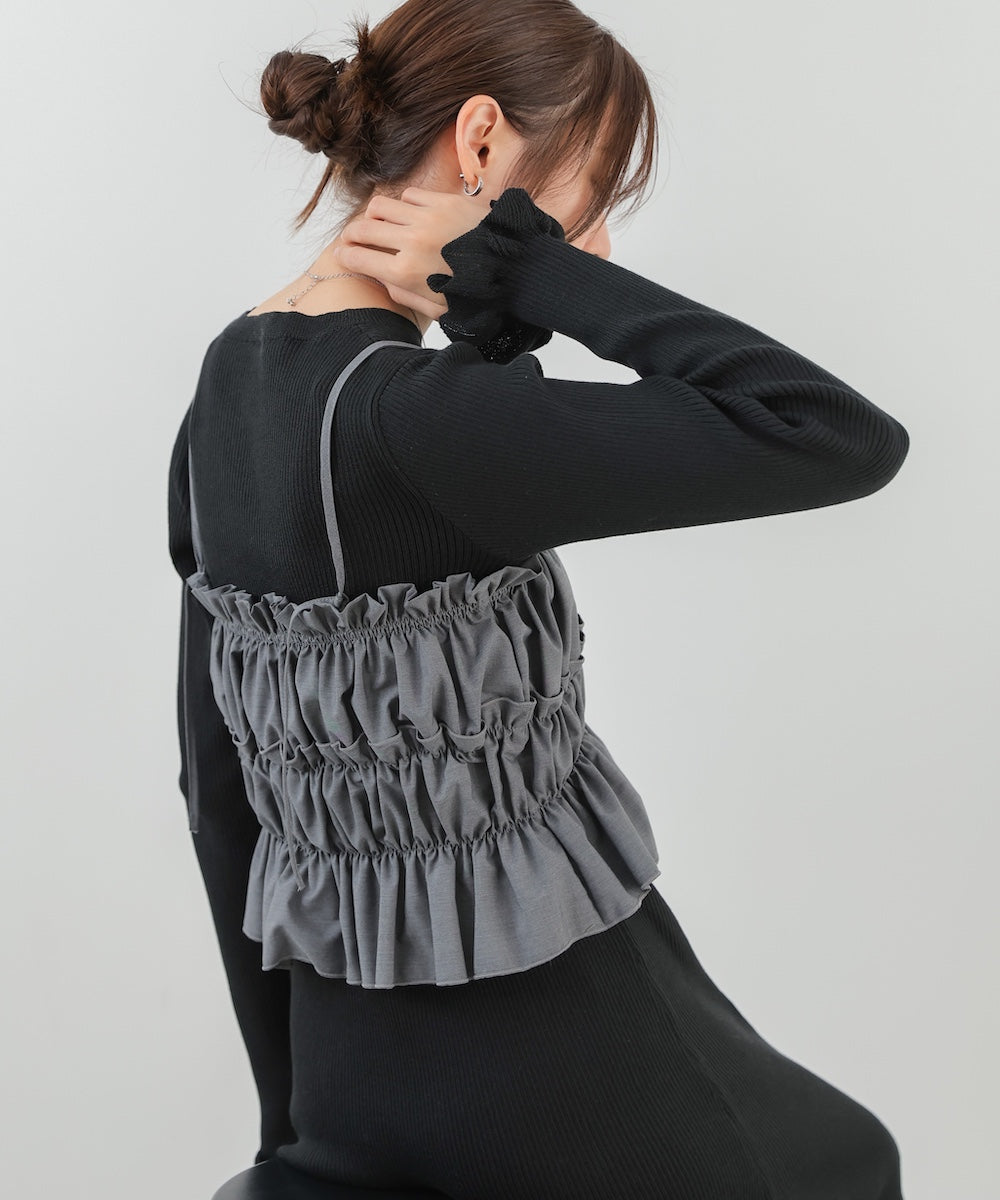 【選べるサイズ展開】ビスチェSETニットワンピース