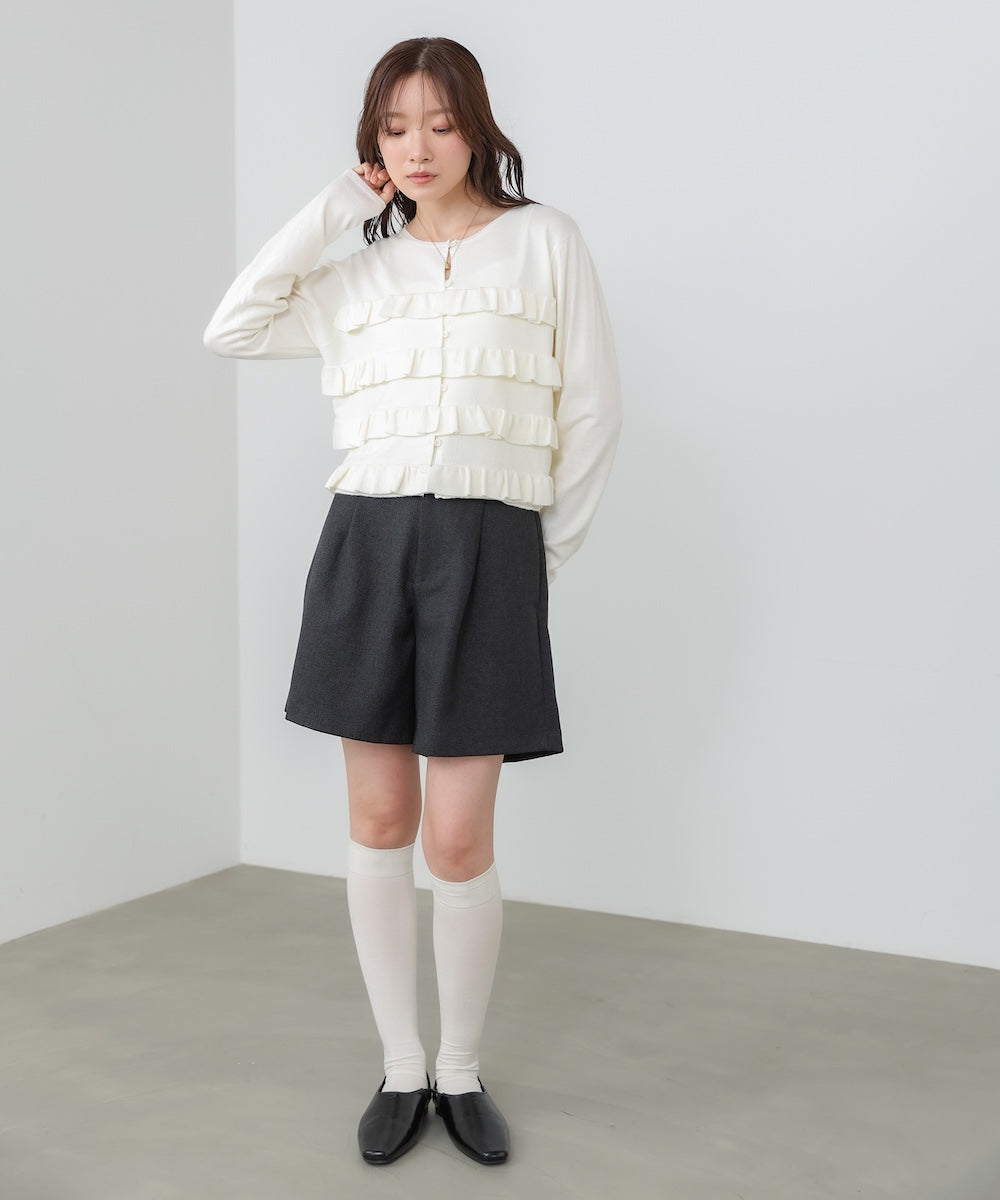 ティアードフリルニットカーデ&2WAYビスチェアンサンブル