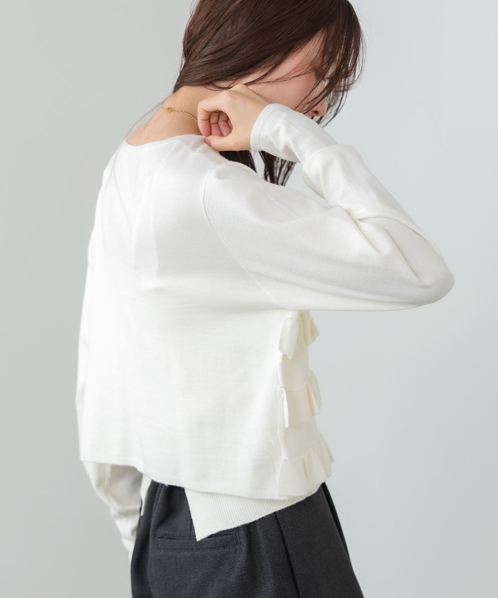 ティアードフリルニットカーデ&2WAYビスチェアンサンブル