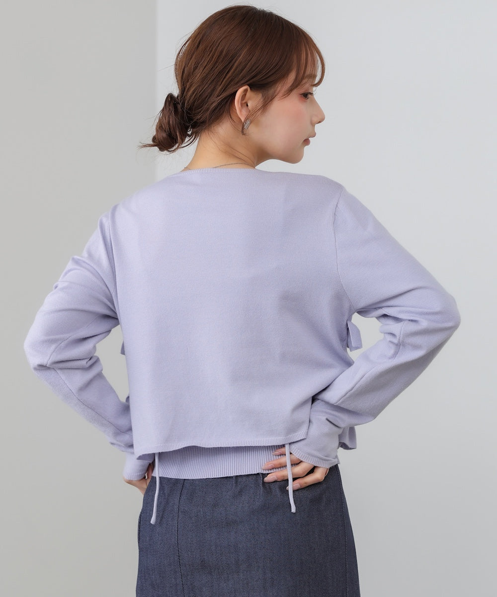 ティアードフリルニットカーデ&2WAYビスチェアンサンブル