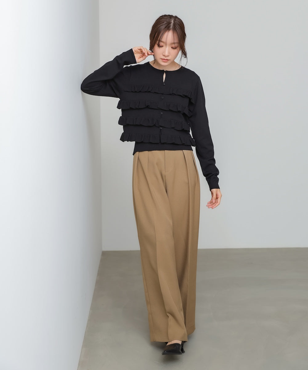 ティアードフリルニットカーデ&2WAYビスチェアンサンブル