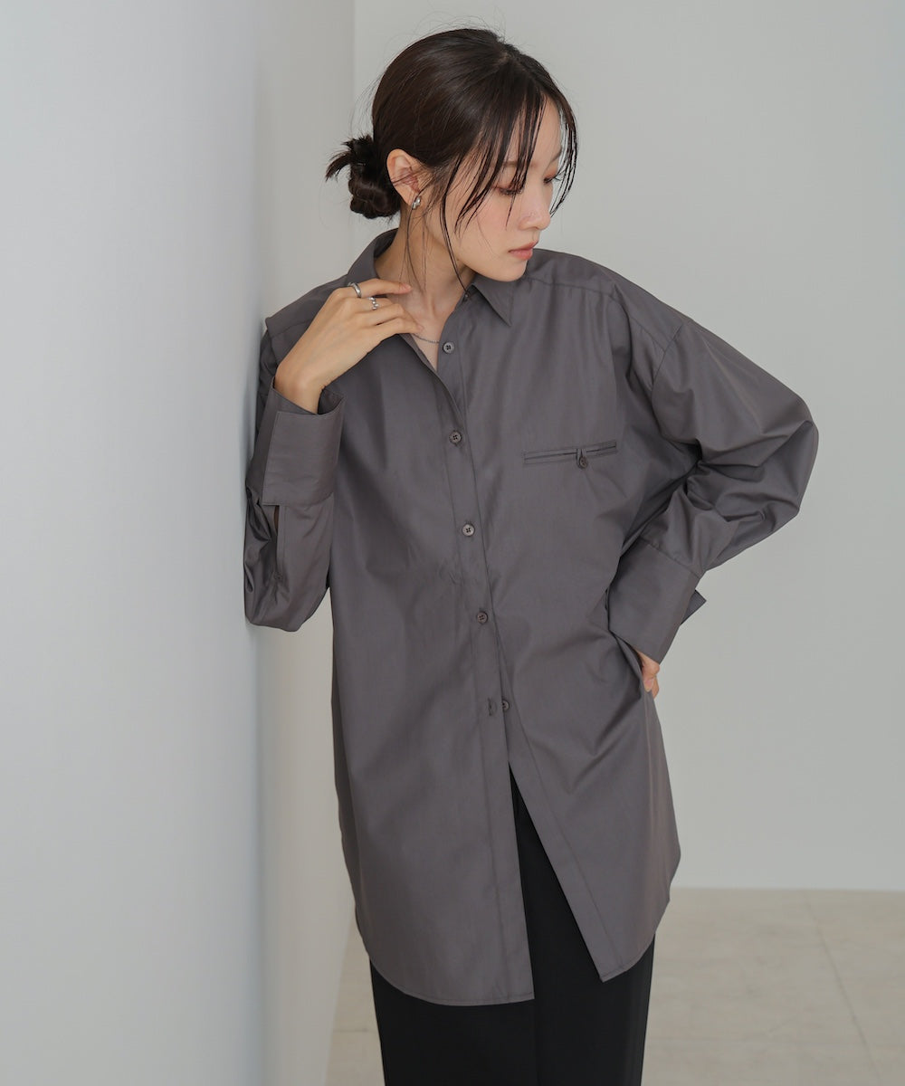 ロングシャツブラウス