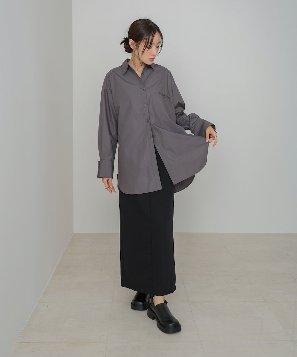 ロングシャツブラウス