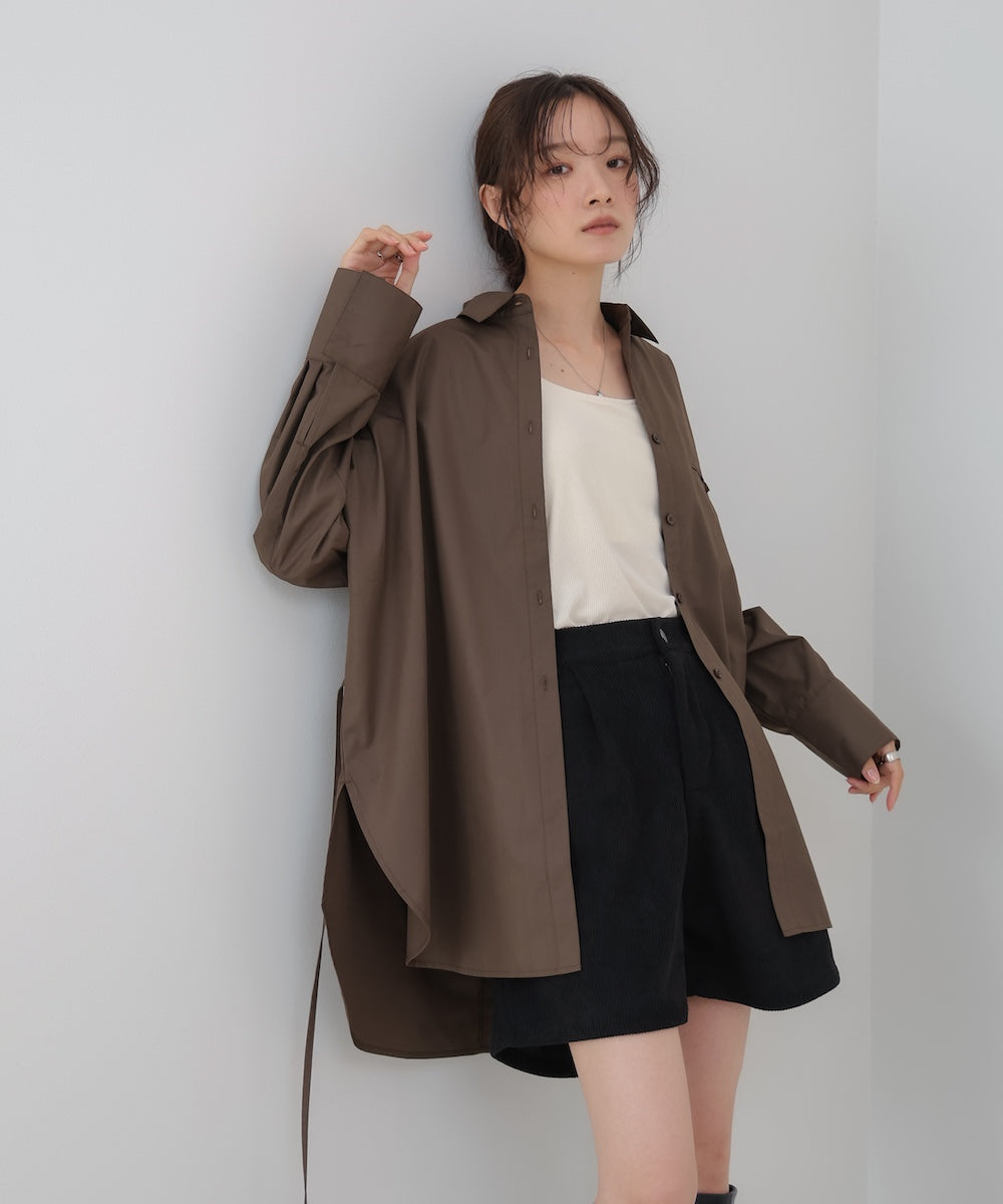 ロングシャツブラウス