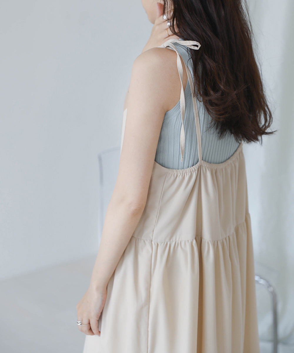 RIBBON STRAP TEARED ONEPIECE