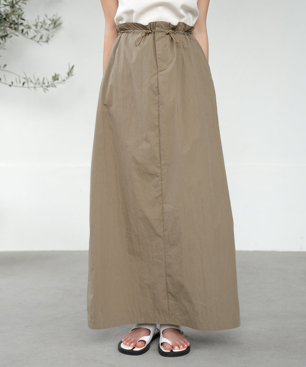 WAIST DRAWSTRING I-LINE SKIRT