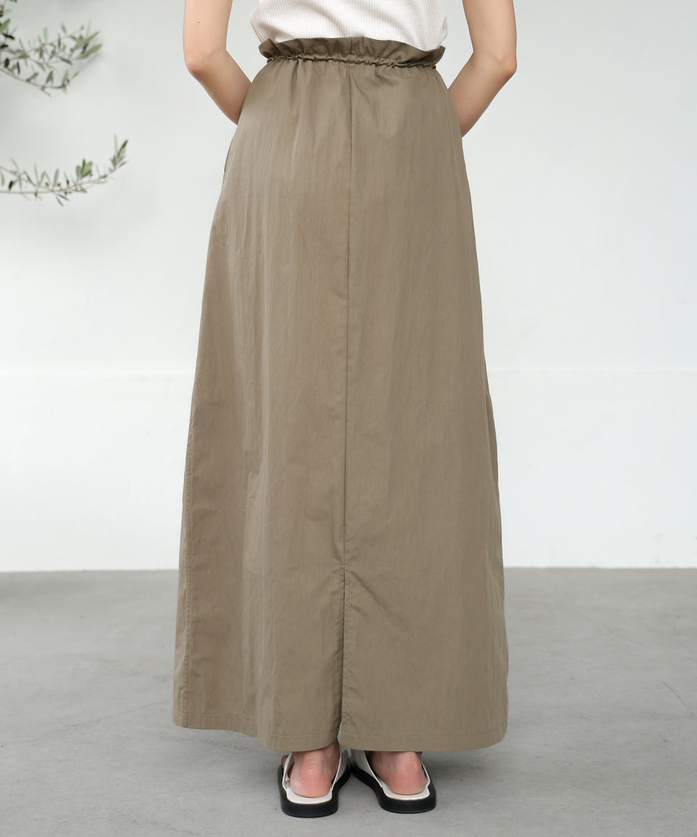 WAIST DRAWSTRING I-LINE SKIRT