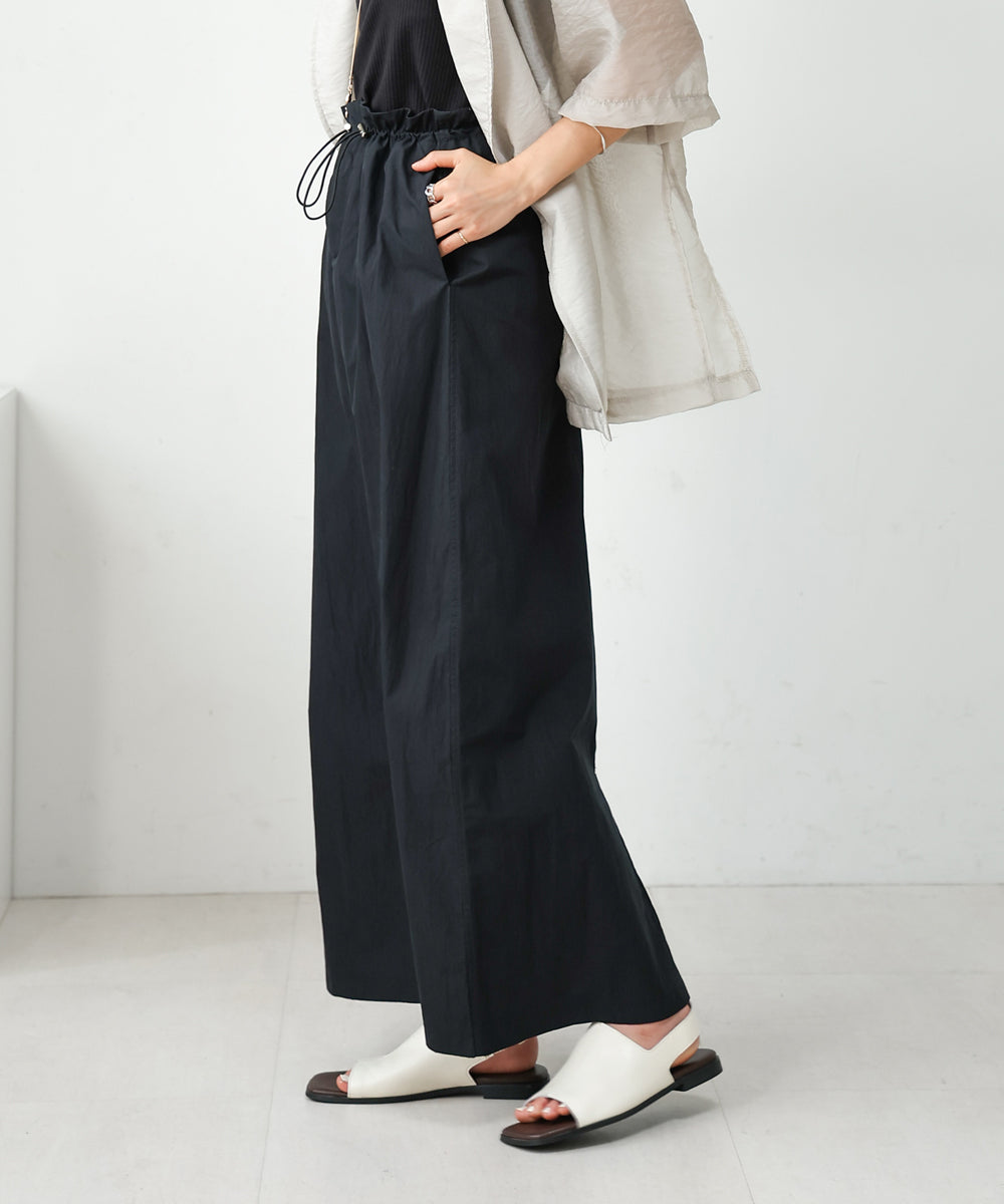 WAIST DRAWSTRING I-LINE SKIRT