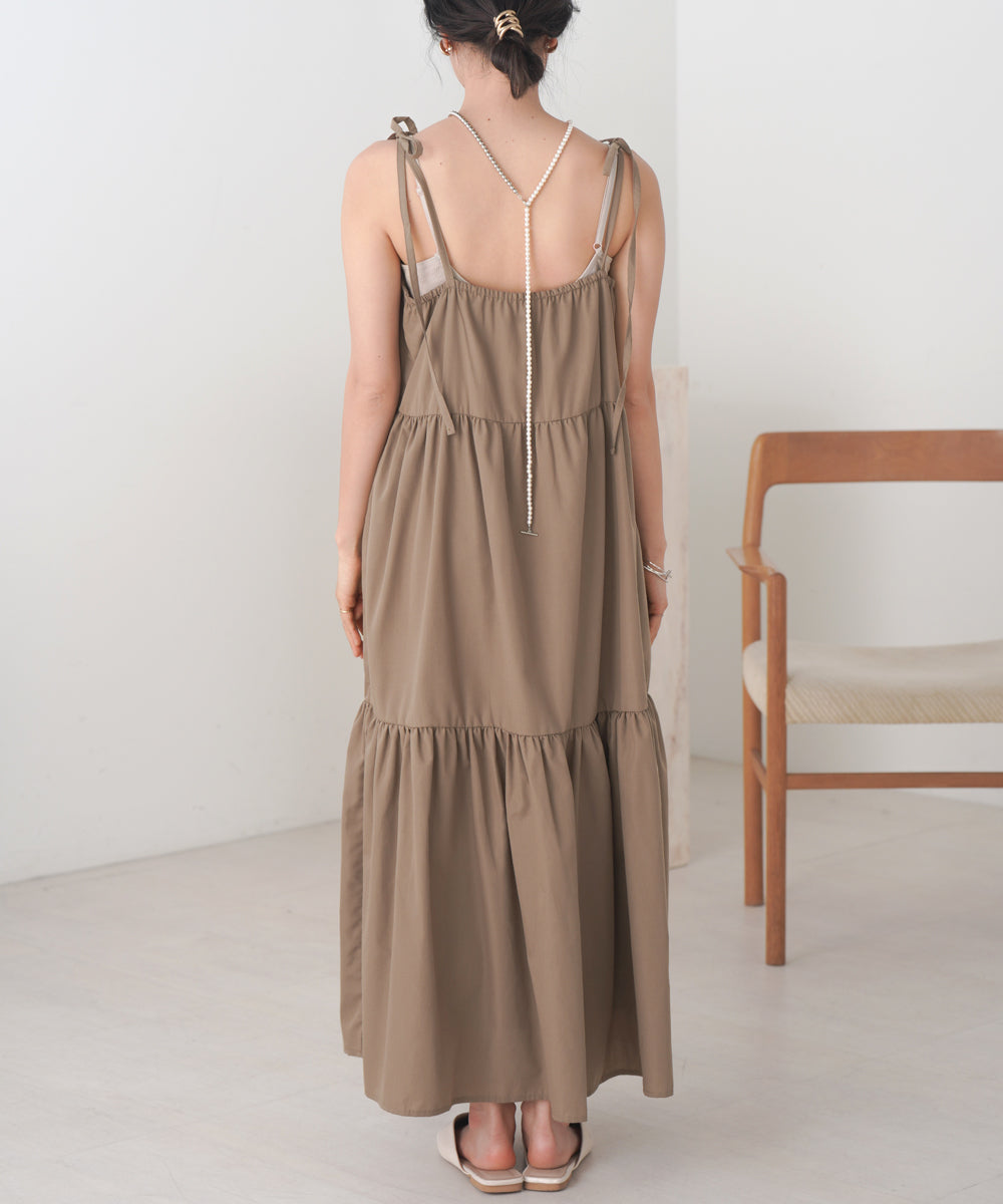 RIBBON STRAP TEARED ONEPIECE