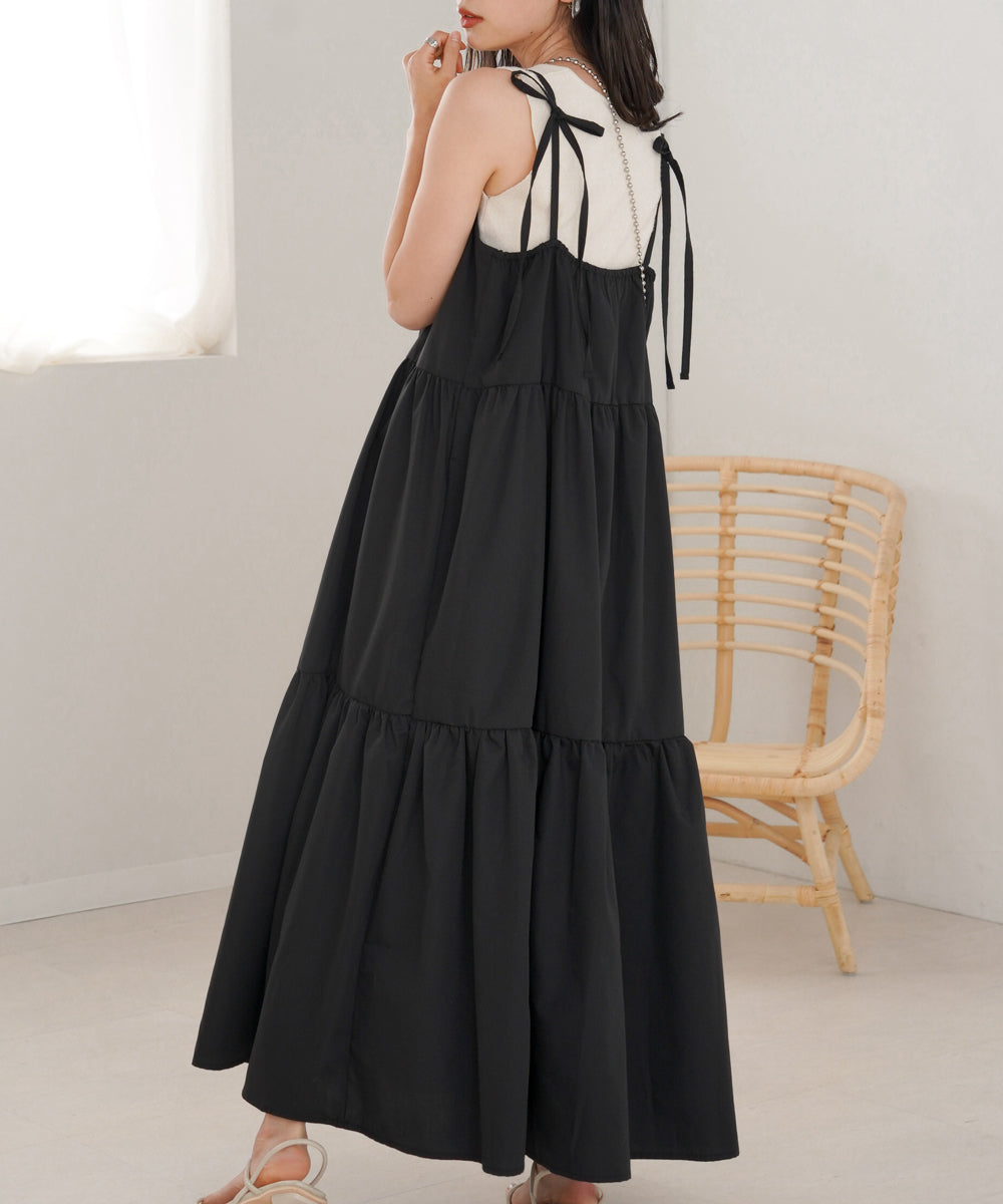 RIBBON STRAP TEARED ONEPIECE