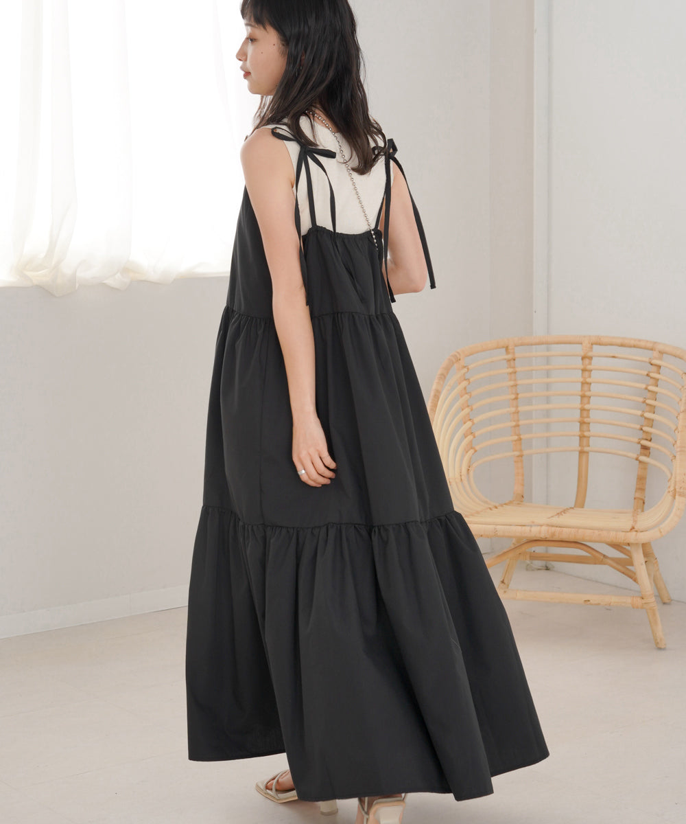RIBBON STRAP TEARED ONEPIECE