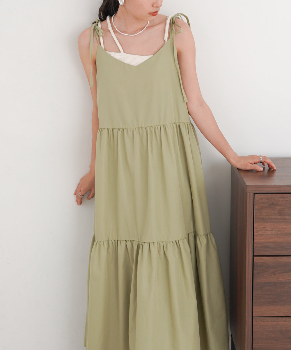 RIBBON STRAP TEARED ONEPIECE