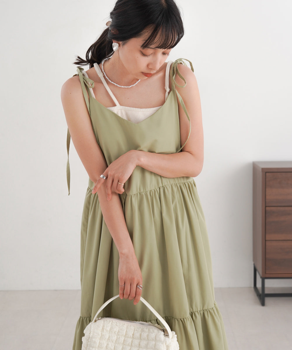 RIBBON STRAP TEARED ONEPIECE