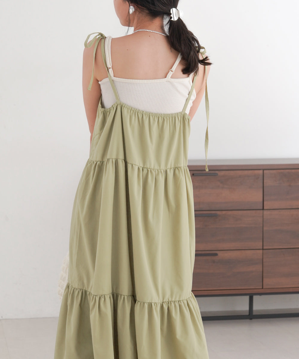RIBBON STRAP TEARED ONEPIECE