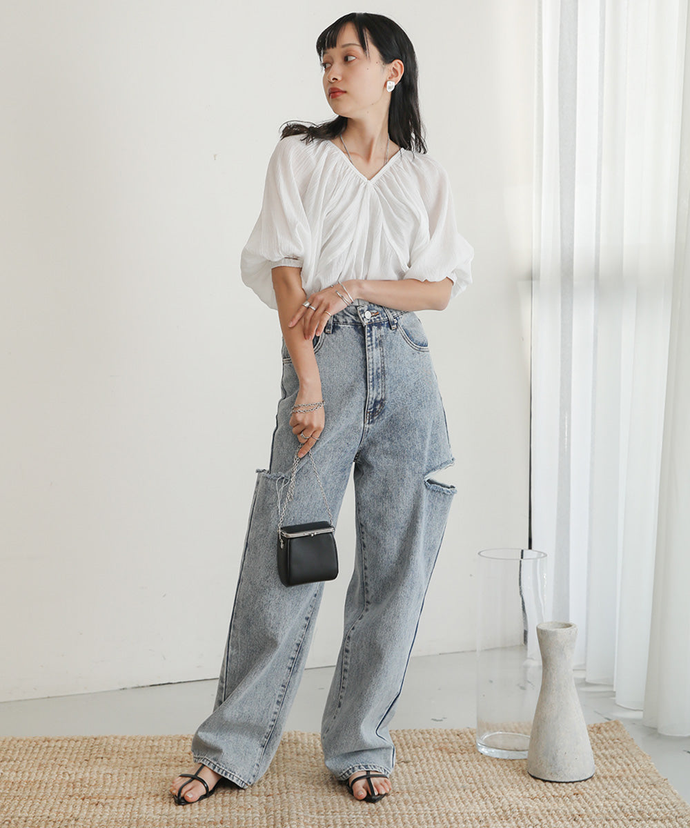 WRINKLED RUCHED TOPS