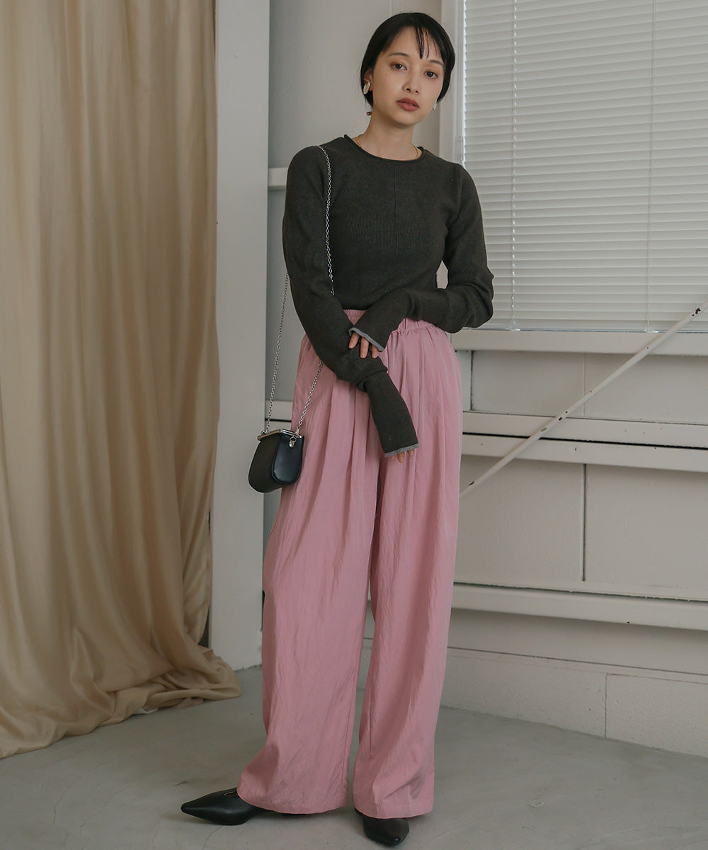 SEMI-WIDE NYLON PANTS