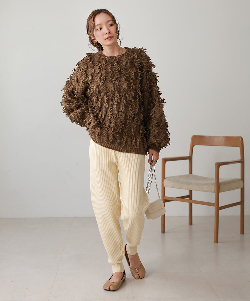 RIB KNIT JOGGER PANTS
