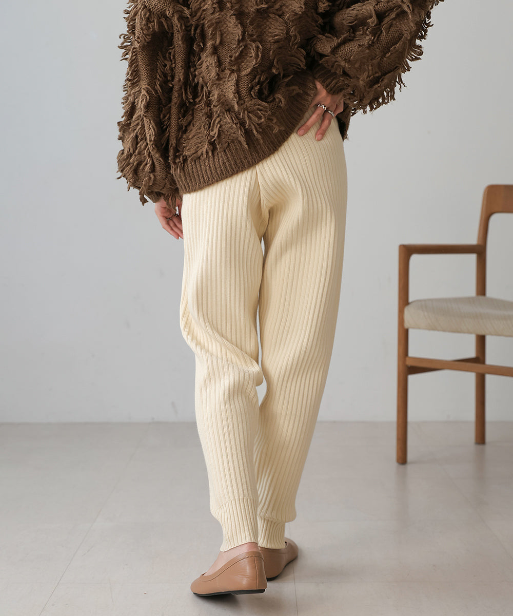 RIB KNIT JOGGER PANTS