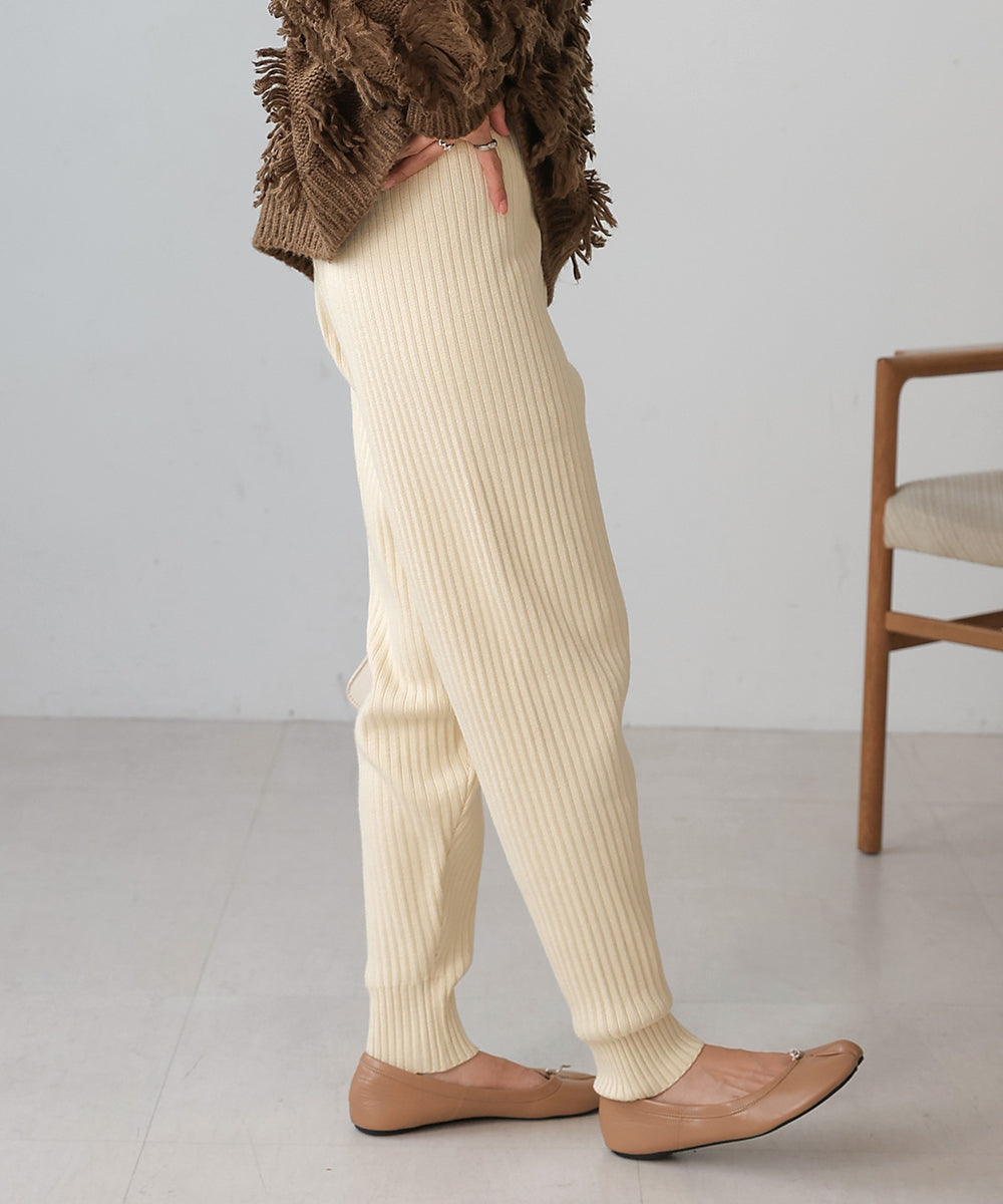 RIB KNIT JOGGER PANTS