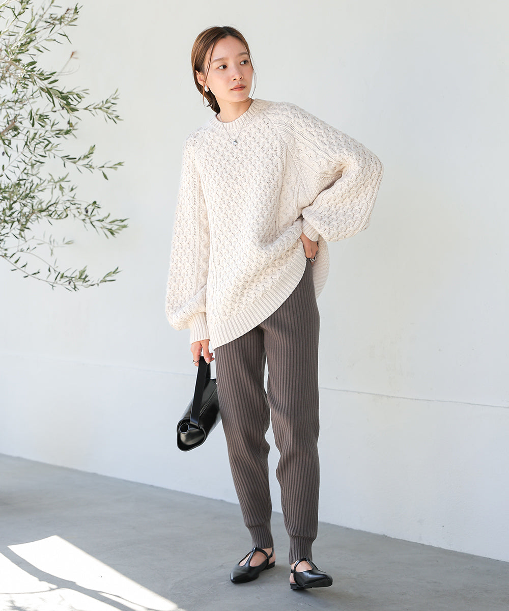 RIB KNIT JOGGER PANTS