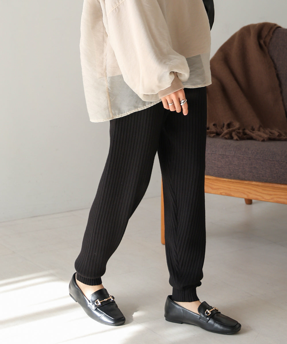 RIB KNIT JOGGER PANTS