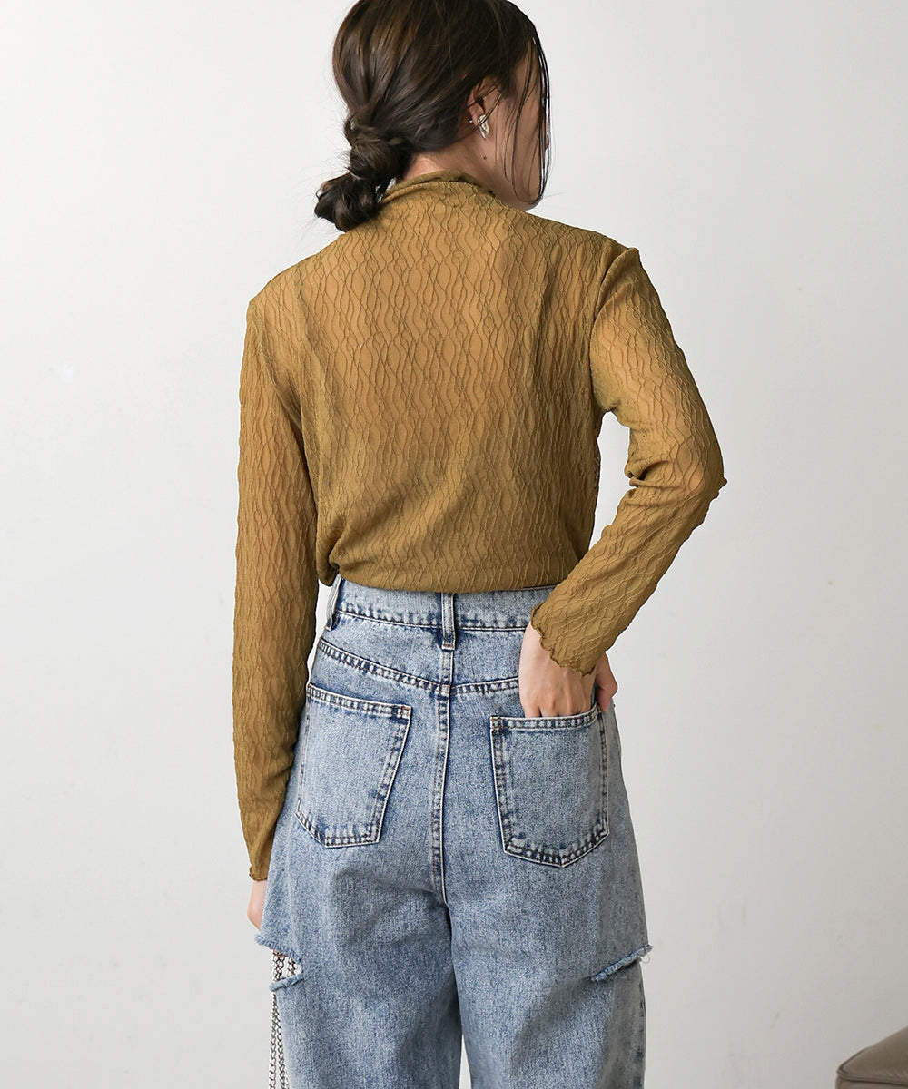 SHEER HIGH NECK TOPS
