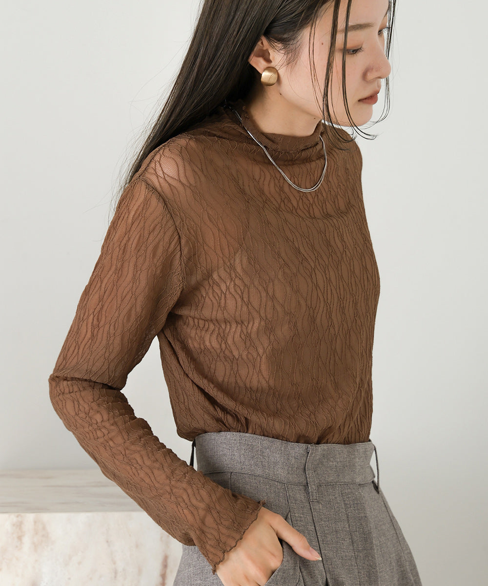 SHEER HIGH NECK TOPS