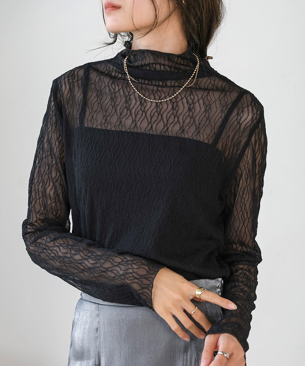 SHEER HIGH NECK TOPS