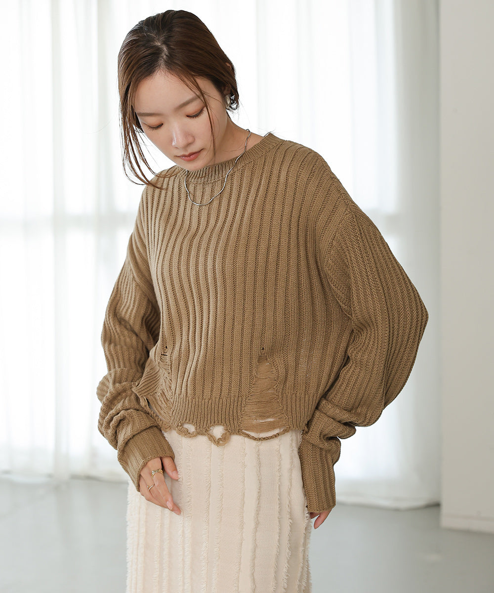DAMAGE HEM KNIT