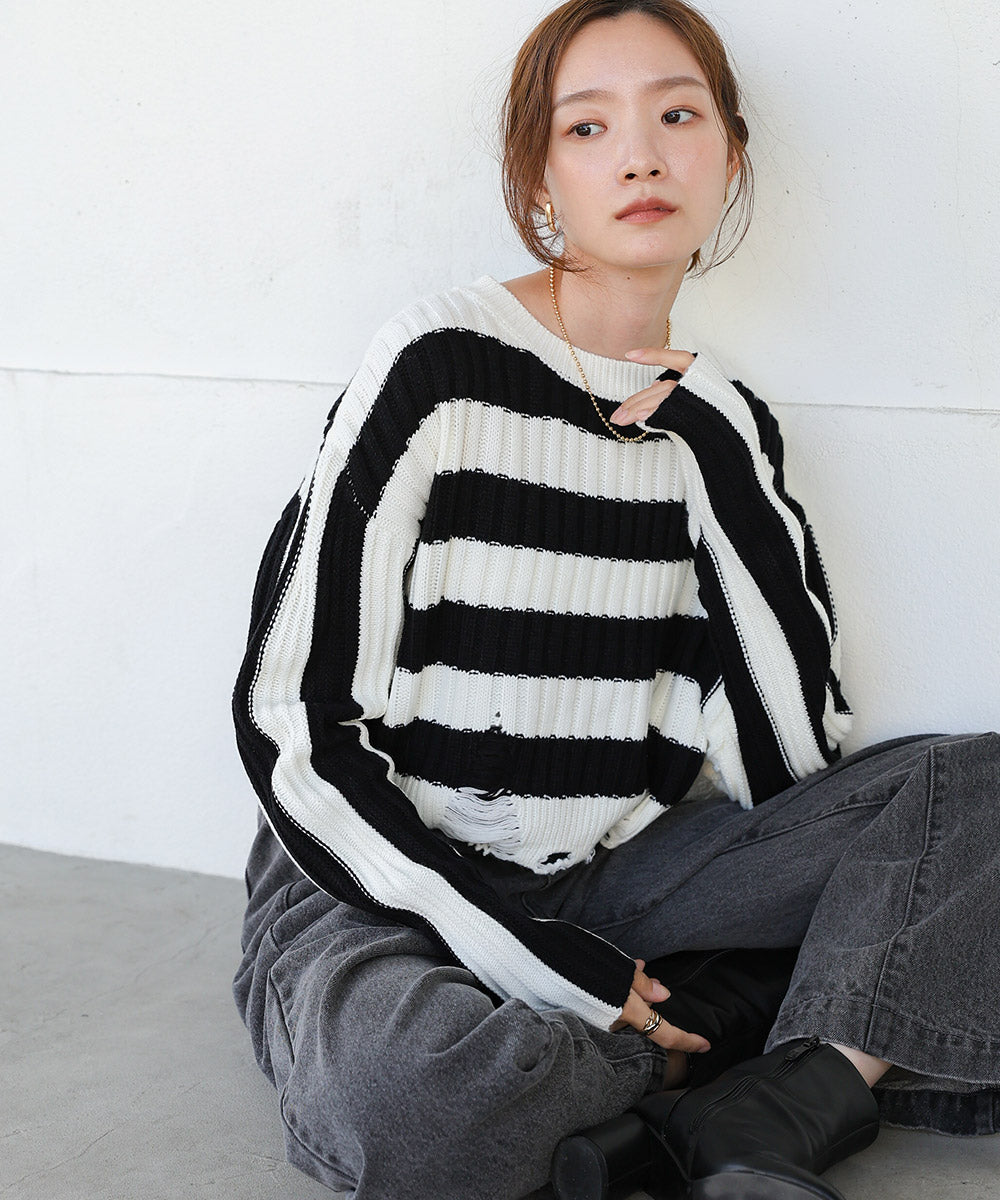 DAMAGE HEM KNIT
