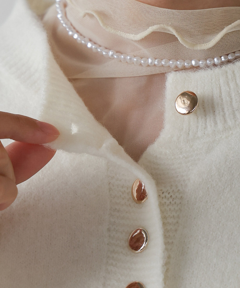 DOT BUTTON CARDIGAN TOPS