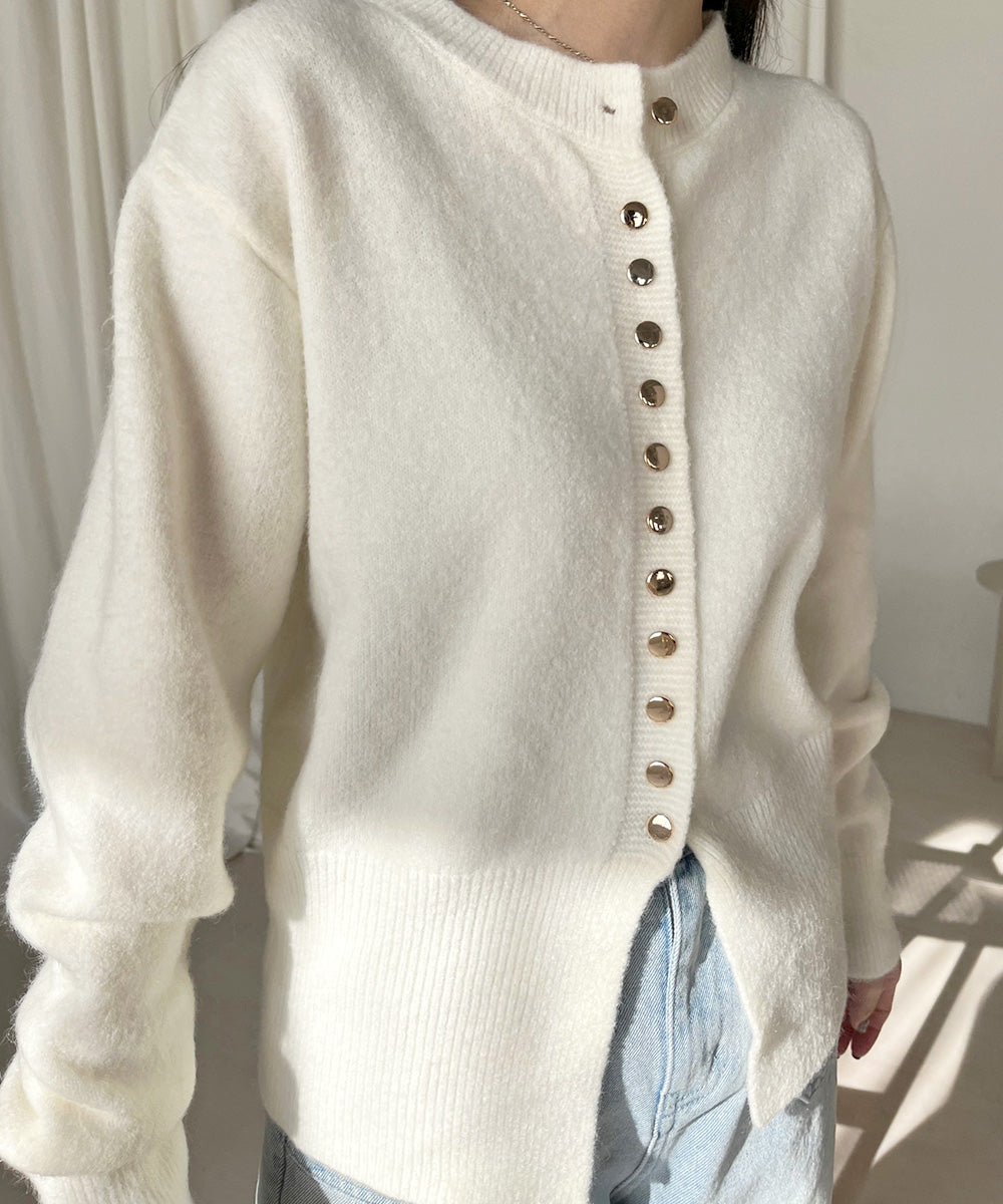 DOT BUTTON CARDIGAN TOPS