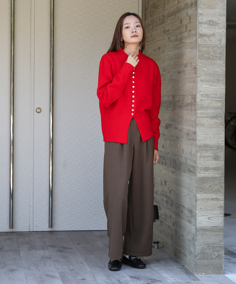DOT BUTTON CARDIGAN TOPS