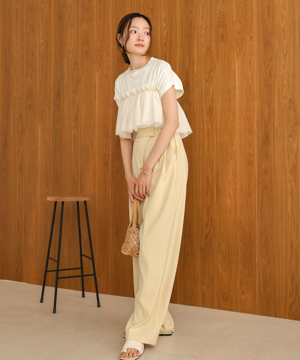 フレンチスリーブドライタッチトップス