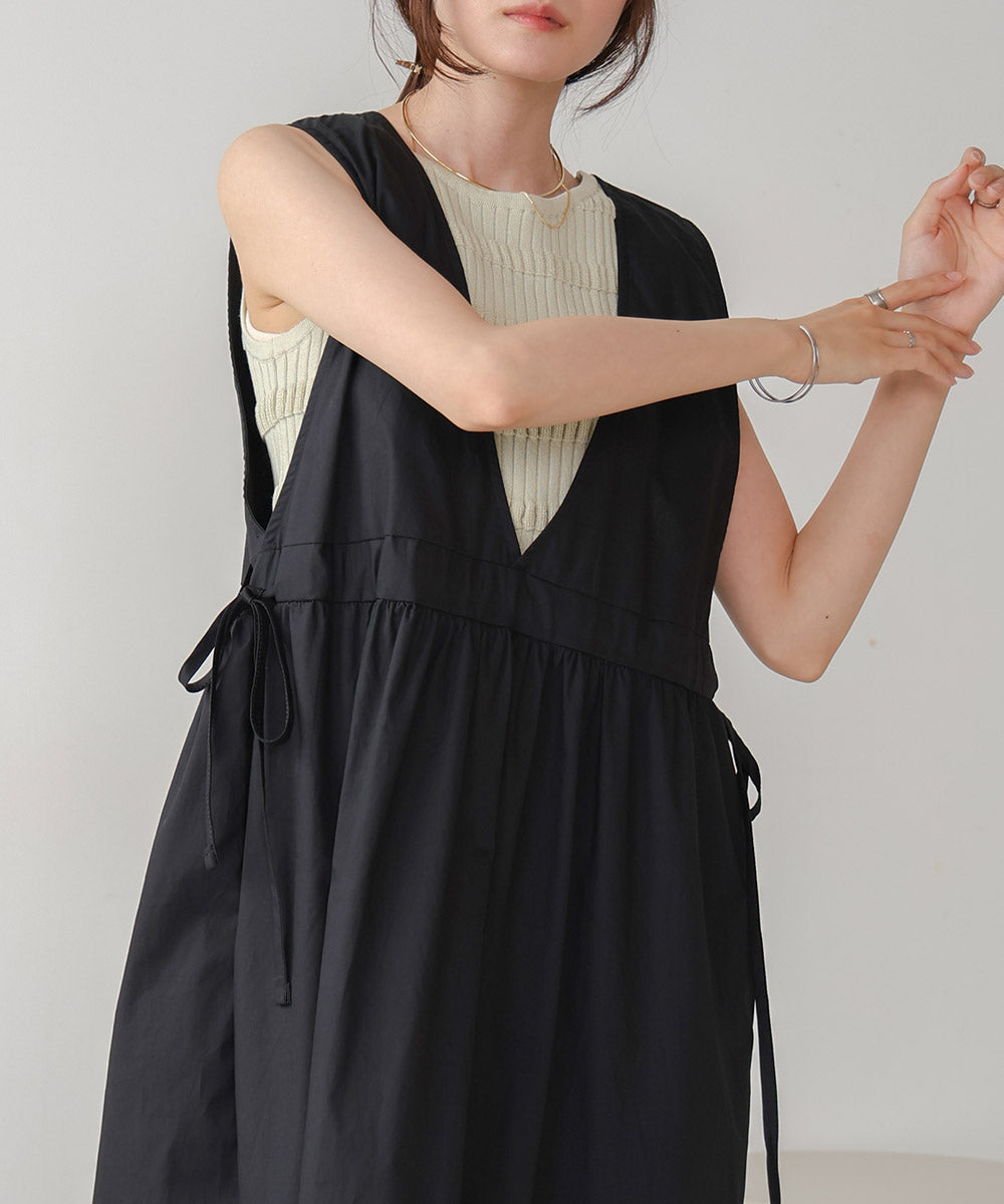 side ribbon jumper onepiece