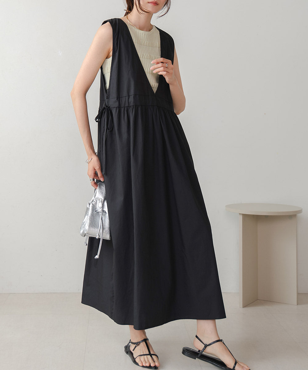 side ribbon jumper onepiece