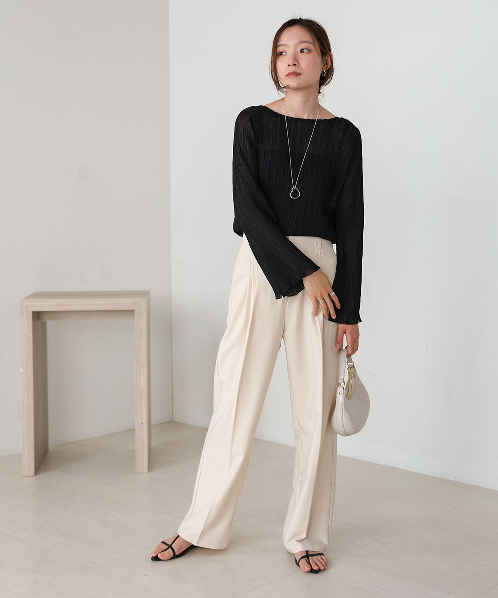 シフォン楊柳ブラウス
