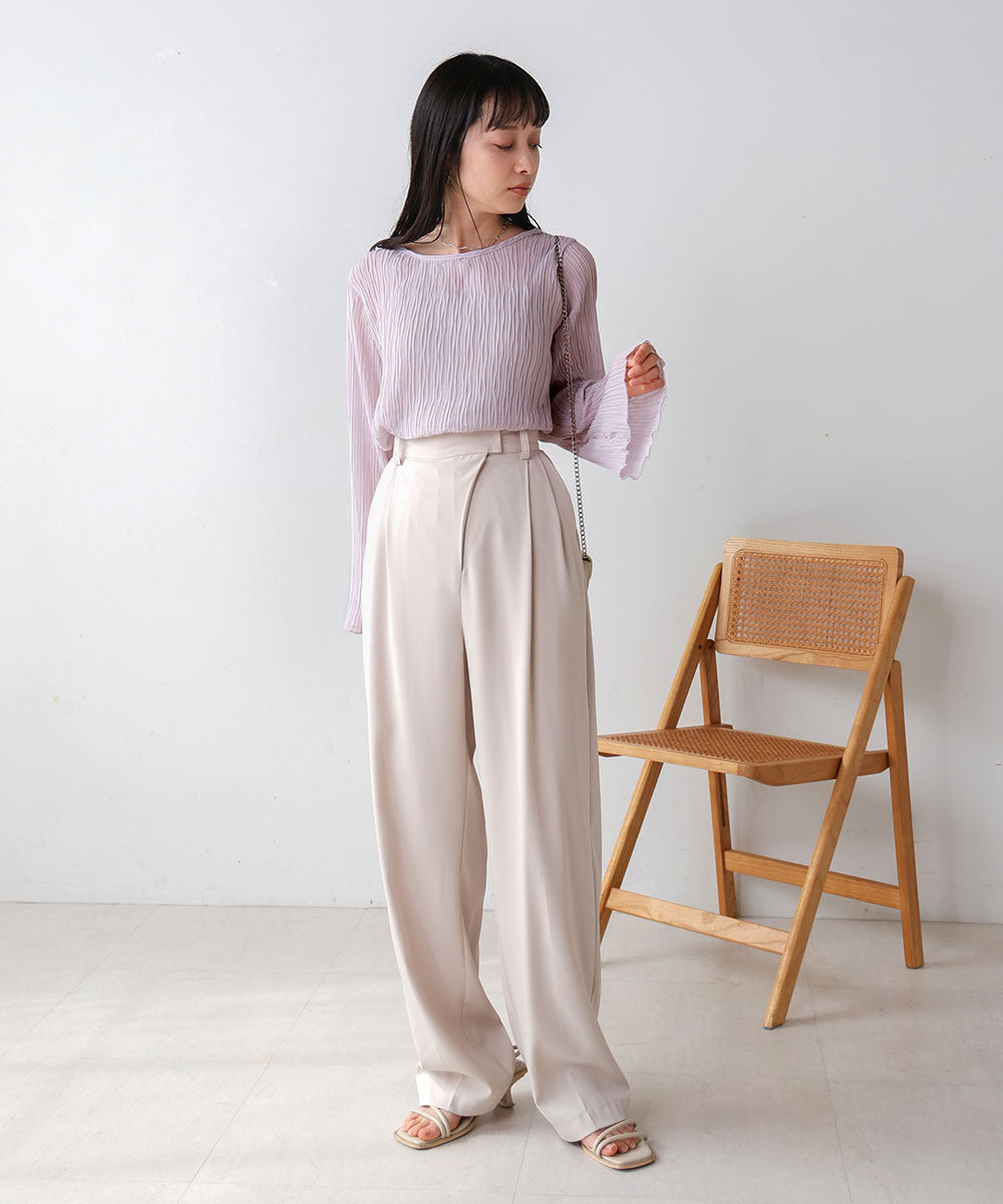 シフォン楊柳ブラウス