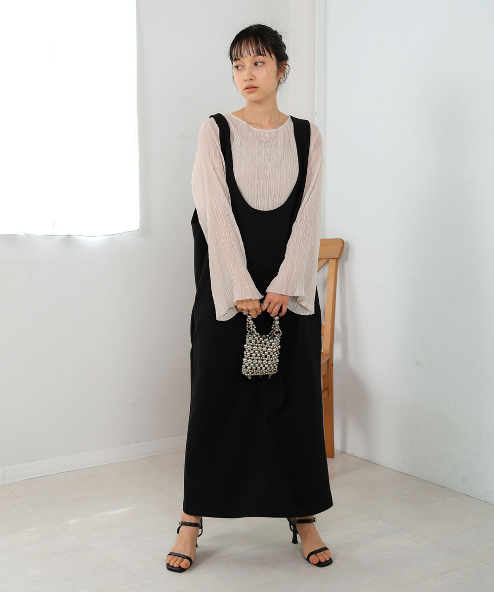 シフォン楊柳ブラウス