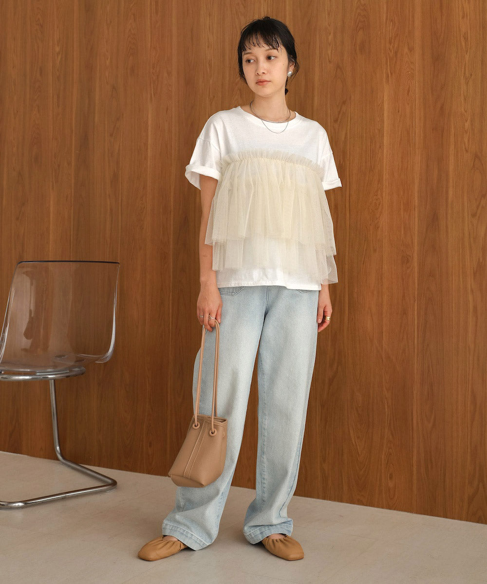 tulle docking T-shirt