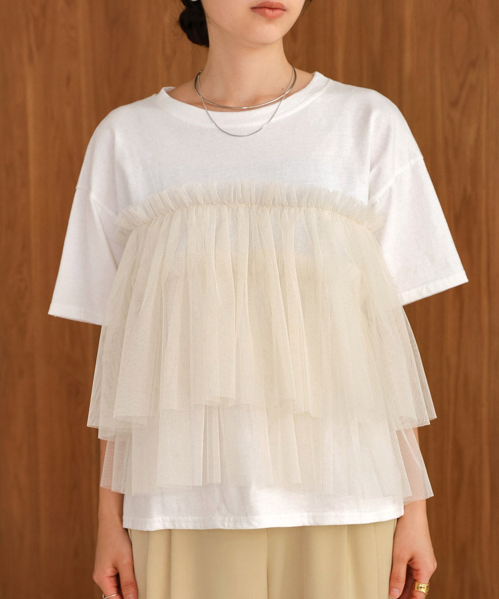 tulle docking T-shirt