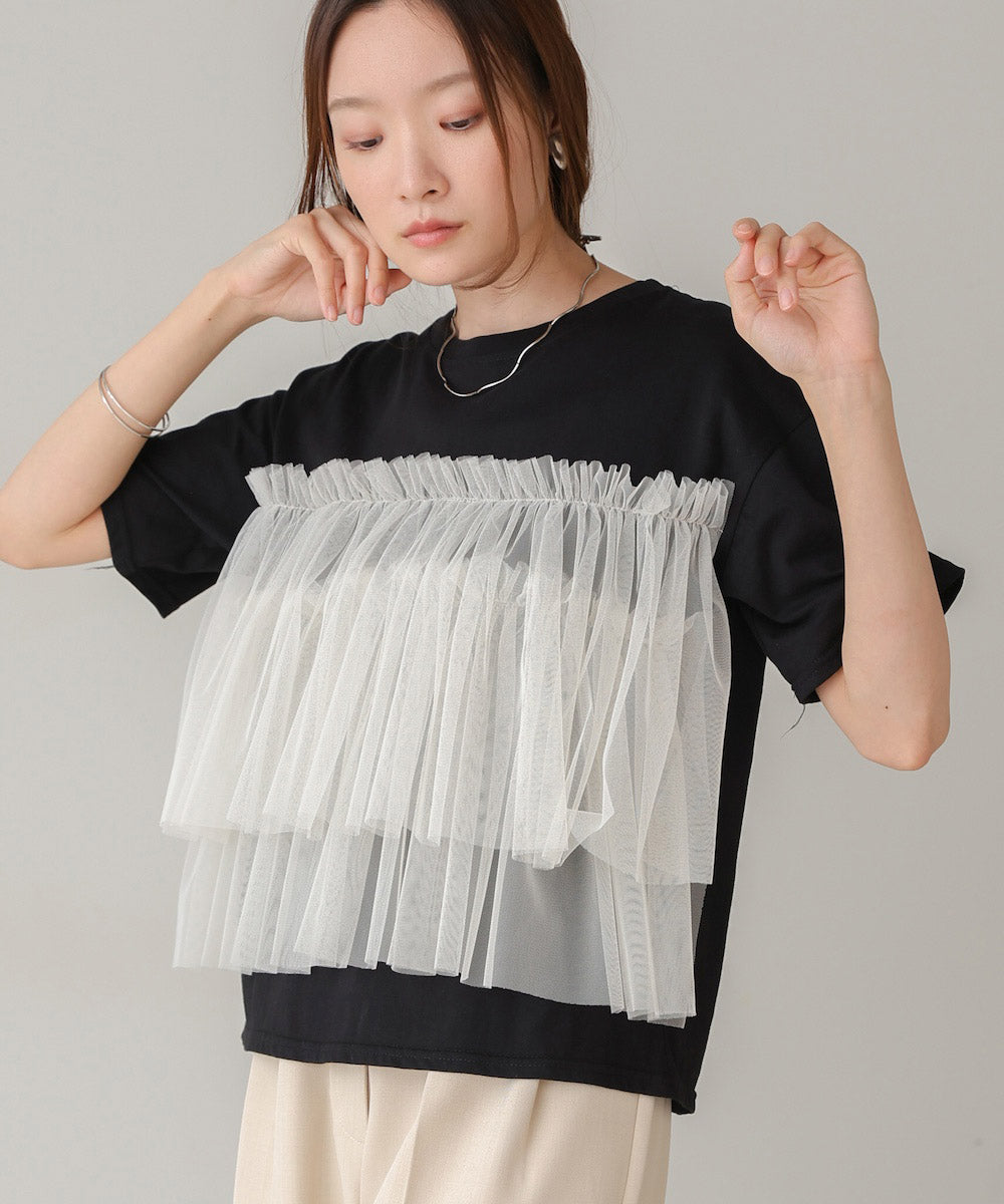 tulle docking T-shirt