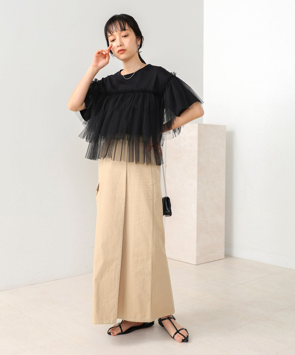 tulle docking T-shirt