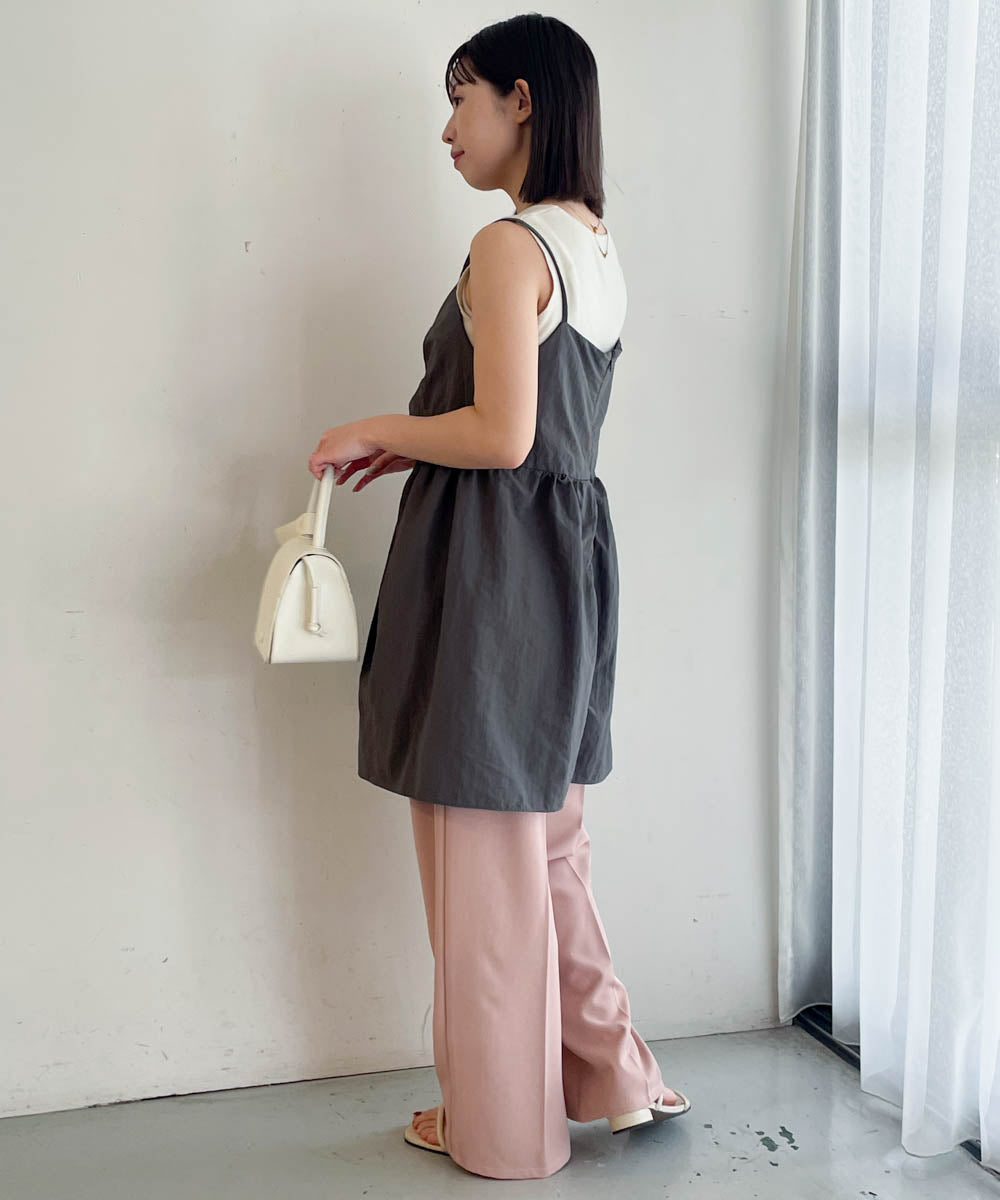 gathered cami mini dress