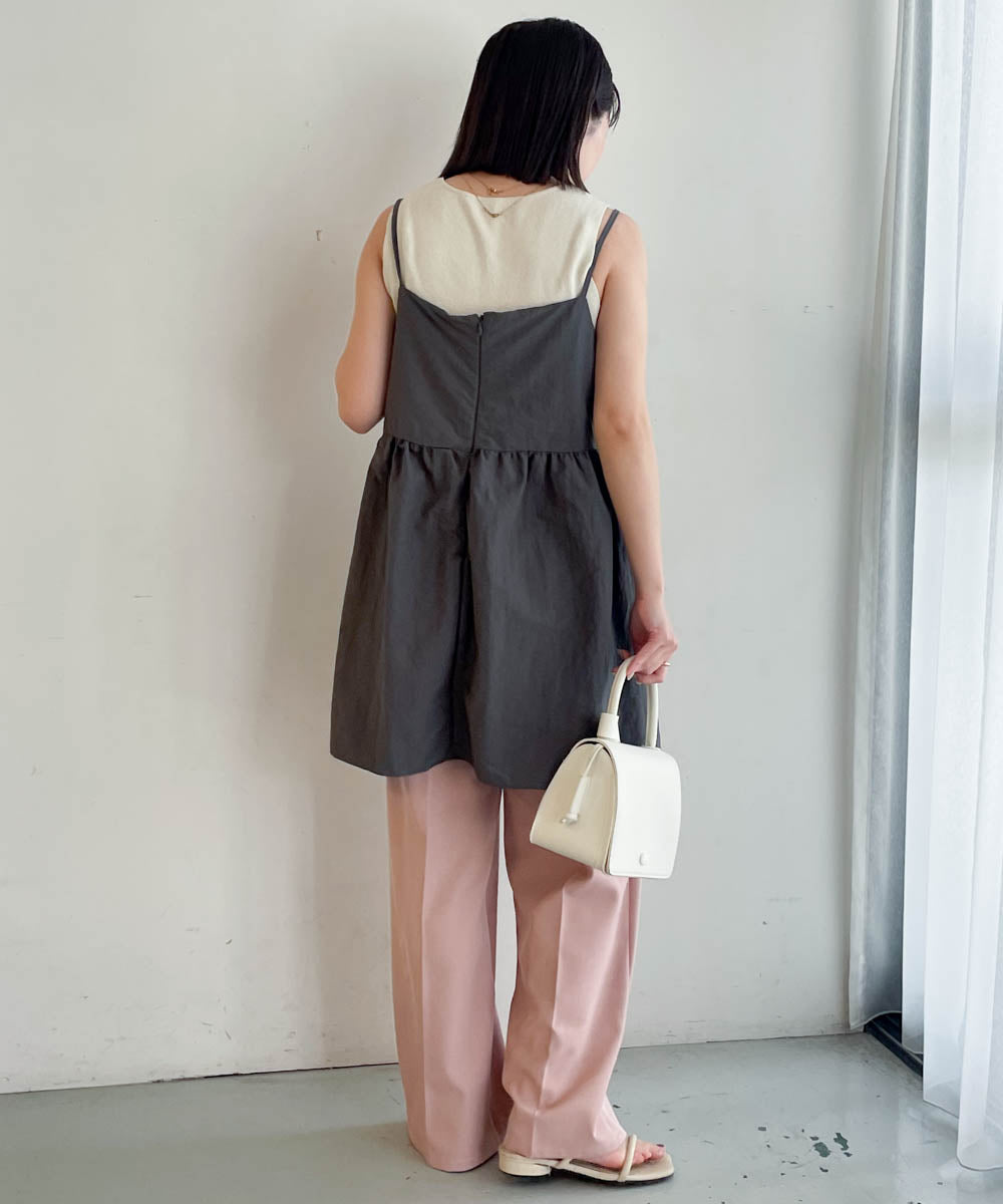 gathered cami mini dress