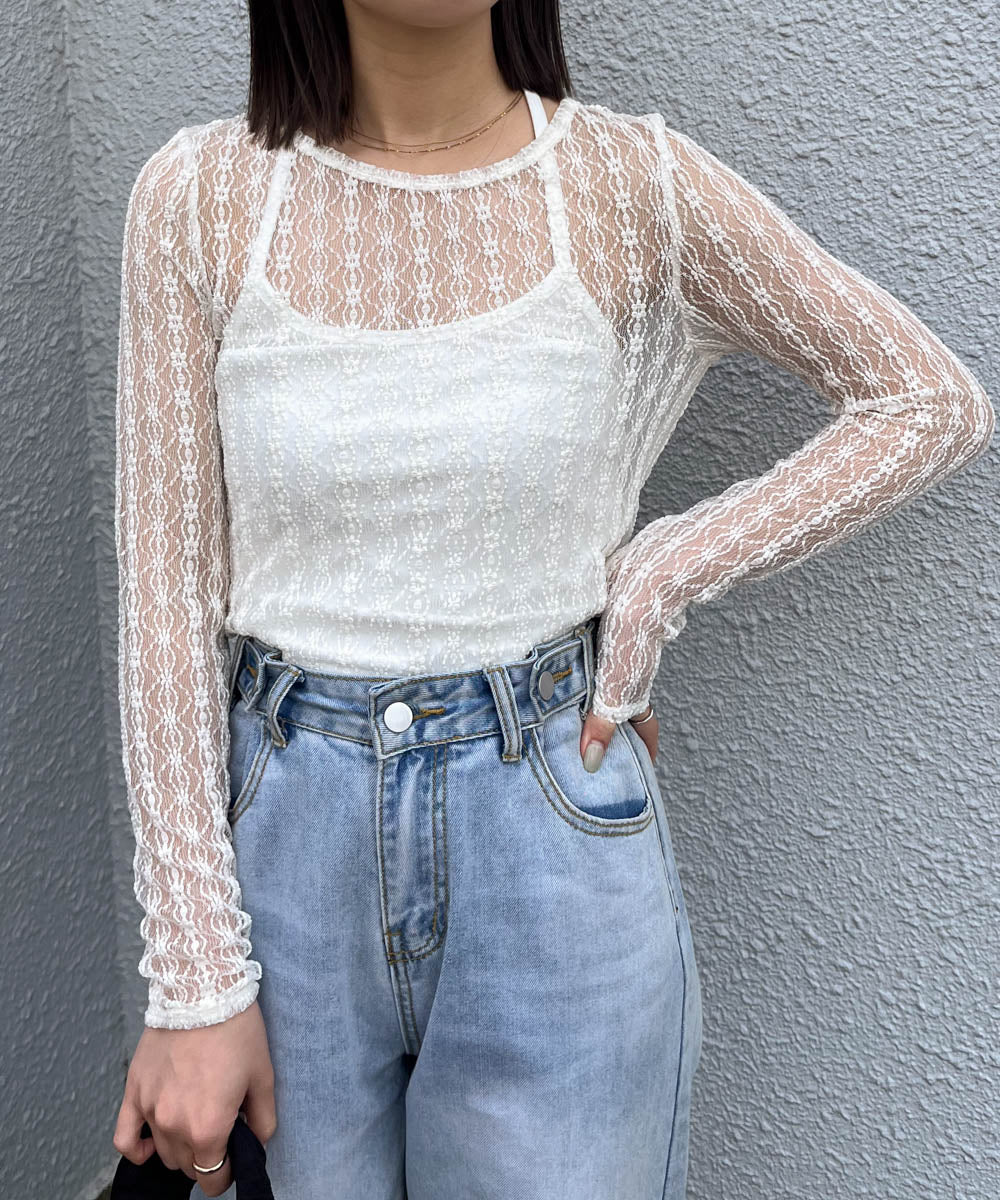 halter neck cami + lace tops